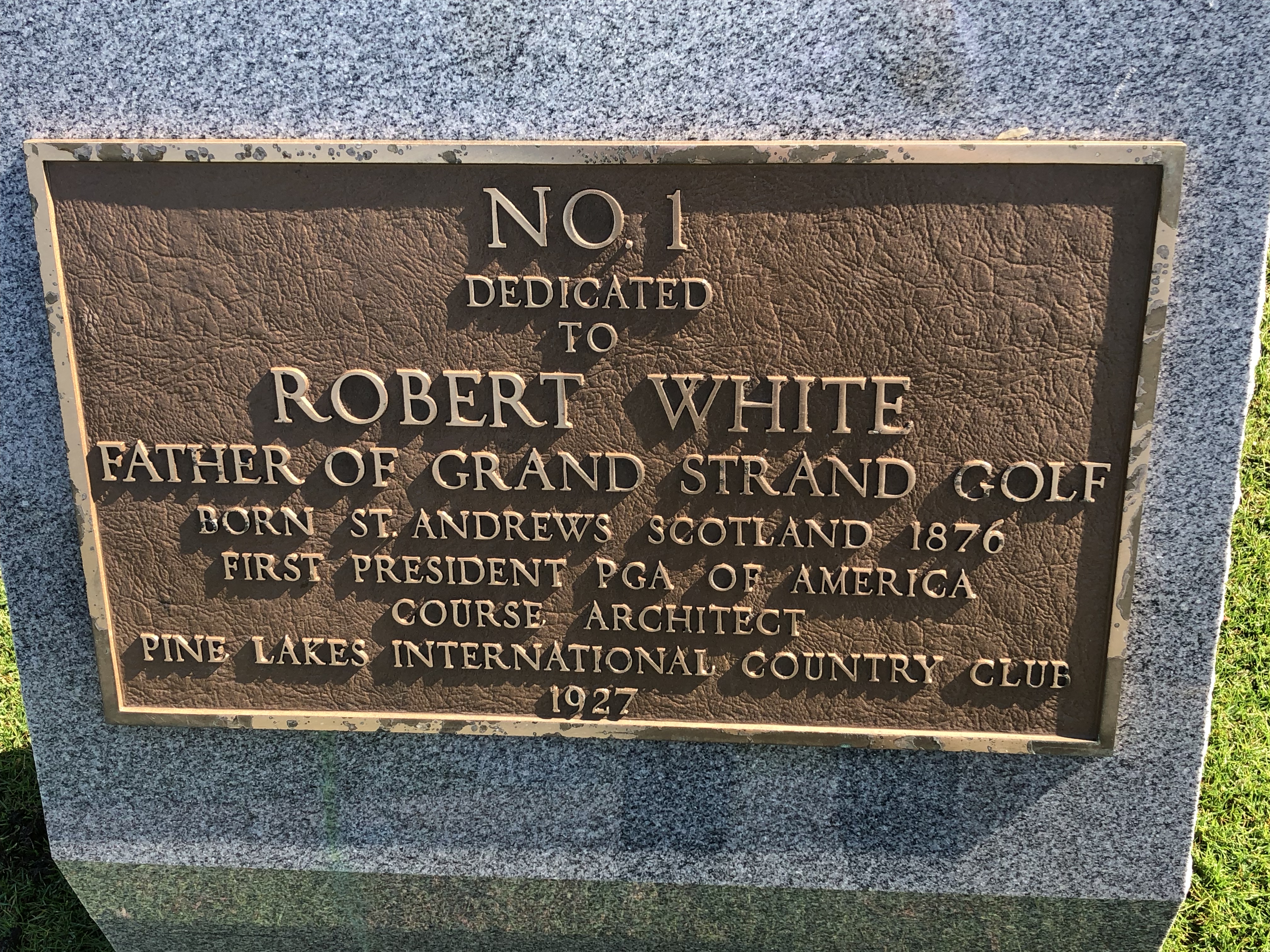 Robert White Marker at Pine Lakes Country Club