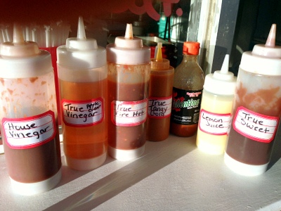 Sauces to please any palate are available at True BBQ in Myrtle Beach.